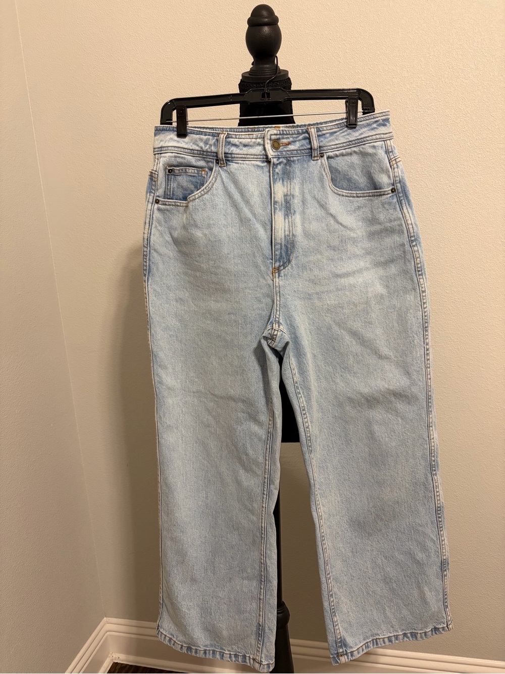 Sézane Le Crop Washed High Rise Wide Leg Jeans Size 10 / FR 42 - Picture 5 of 8